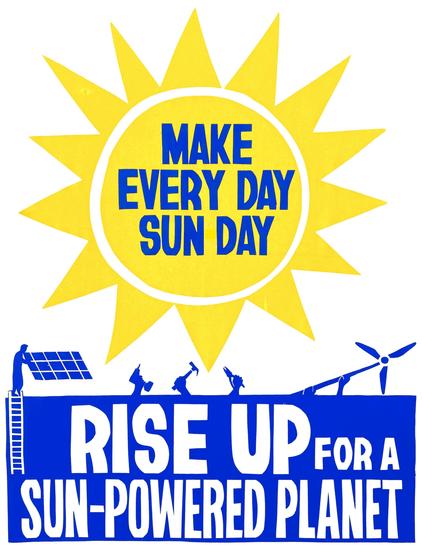 logo with sun, solar panels, wind turbin, hands with tools
Make Every Day Sun Day
Rise Up for Sun-Powered Planet