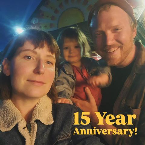 Photo of Denman with his wife and daughter