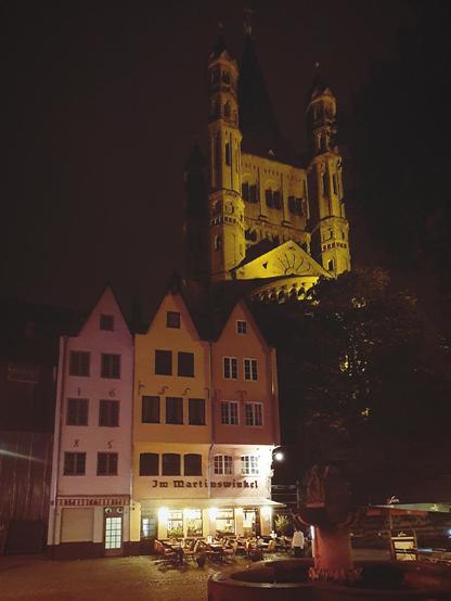 Köln old town. German style architecture with
Groß St. Martin