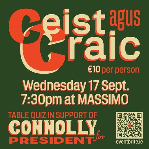 Ceist agus Craic. Table quiz graphic.