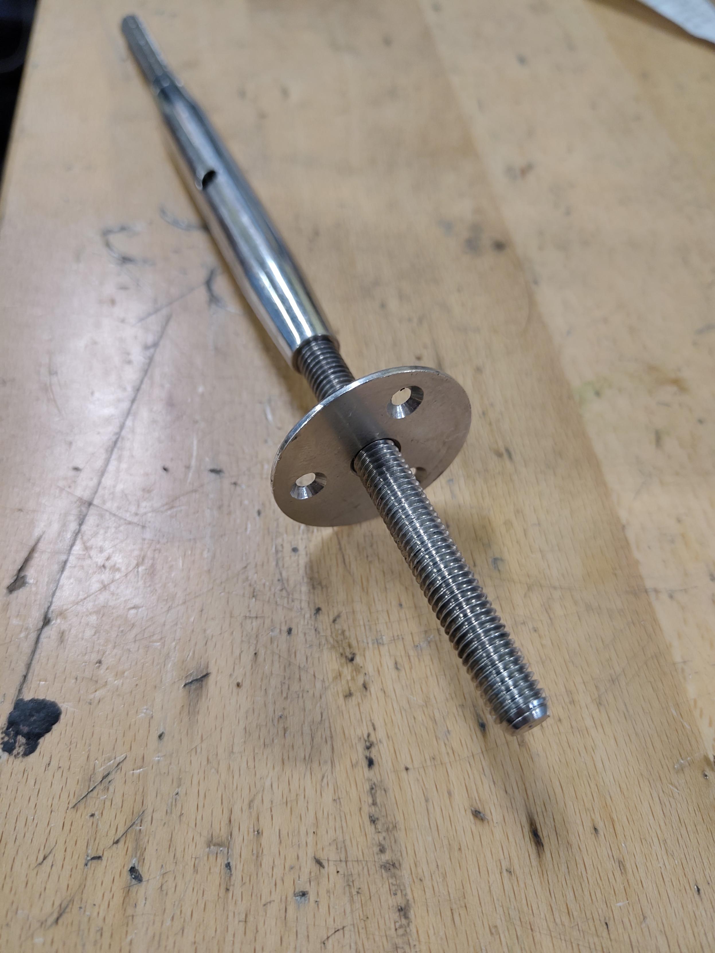 A lower angle showing three score holes on the face of the disc.