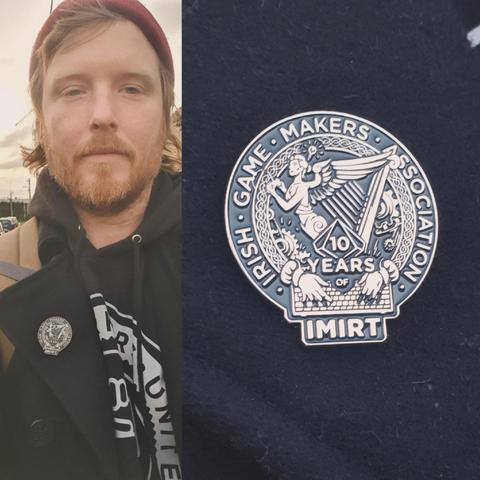 Denman wearing an Imirt pin 