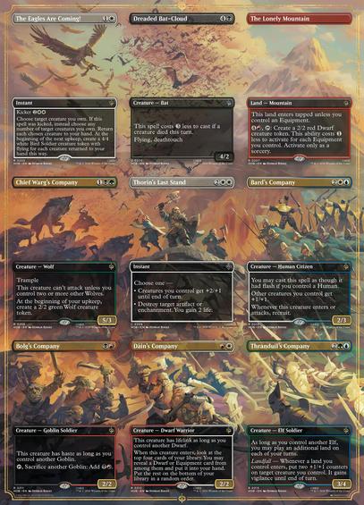 Battle of Five Armies epic scene with the card information laid over the top